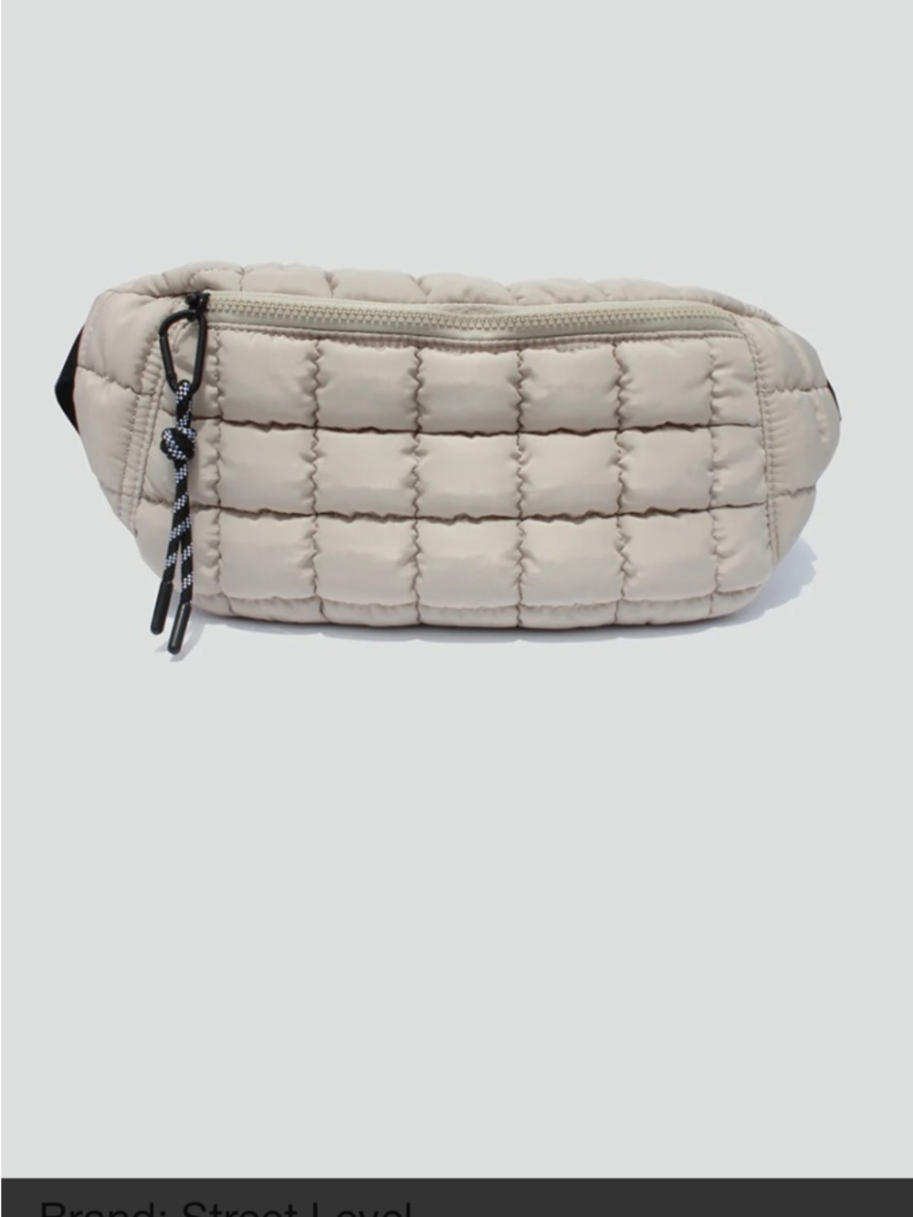 Street Level Quilted Cream Crossbody Waist Bag